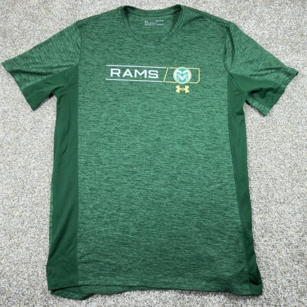 Under Armour Men XL Colorado State Rams HeatGear Green Heather T-Shirt UM0698